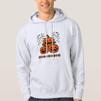Enge pompoen Oranje gezicht Halloween Hoodie