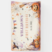 Enge Pompoen Verjaardag Halloween Spandoek (Verticaal)