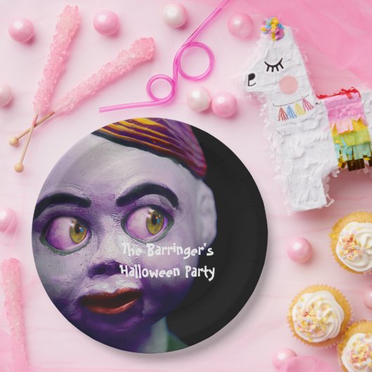 Enge poppenpop Griezelige Halloween Papieren Bordje (Feest)