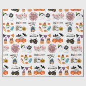 Enge pret en griezelige halloween cadeaupapier (Vlak)