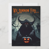 Enge Red Eyed Demon Volwassen Halloween Party Kaart (Voorkant)