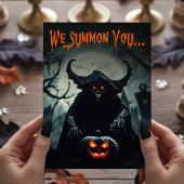 Enge Red Eyed Demon Volwassen Halloween Party Kaart