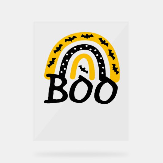 Enge Regenboog en Spooky Halloween Acryl Bord (Voorkant)