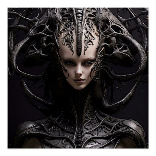 enge reptielachtige alien perfect poster (Voorkant)