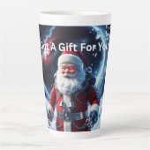 enge robotkerstman latte mok (Voorkant)