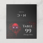 Enge Rode bloemendonkere humeurige gothic schedel Plaatskaartje (Buitenkant ongevouwen)