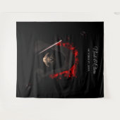 Enge rode donkere humeurige gothic schedel Hallowe Wandkleed (Voorkant (horizontaal))