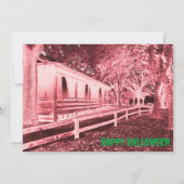 Enge rode en zwarte hut Bossen Halloween Party Kaart (Voorkant)