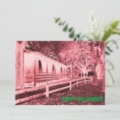 Enge rode en zwarte hut Bossen Halloween Party Kaart (Staand voorkant)