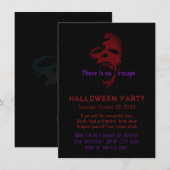 Enge Rode Gothic Schedel Halloween Feestuitnodigin Kaart (Voorkant / Achterkant)