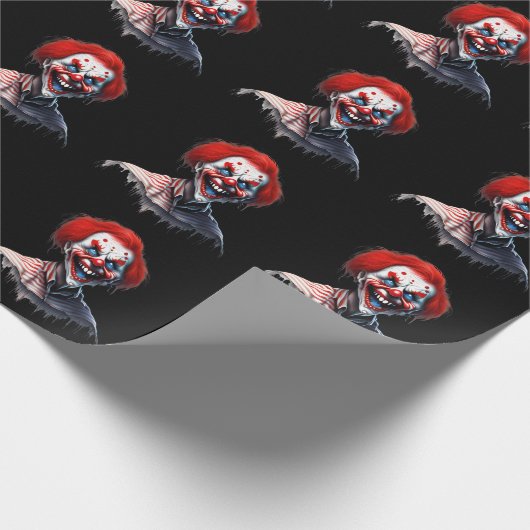 Enge rode haar lachende clown cadeaupapier (Hoek)