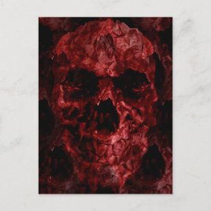 Enge rode Halloween schedel van horror Briefkaart