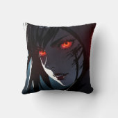Enge rode ogen Anime Girl Kussen (Achterkant)