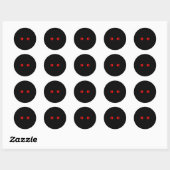 Enge Rode Ogen Ronde Sticker (Vel)
