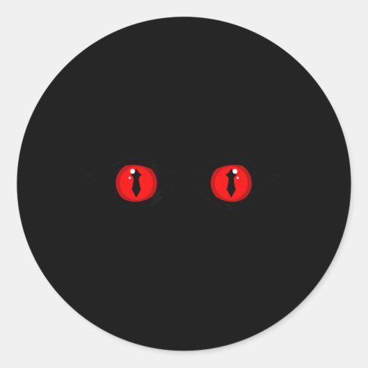 Enge Rode Ogen Ronde Sticker (Voorkant)