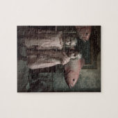 Enge roze vis tweeling horror legpuzzel (Horizontaal)