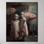 Enge roze vis tweeling horror poster (Voorkant)