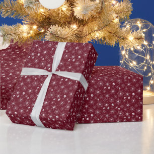 Enge schedel Creepmas Kerst Sneeuwvlokken rood Cadeaupapier