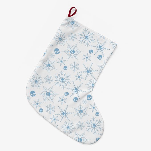 Enge schedel Creepmas Kerst Sneeuwvlokken wit Grote Kerstsok (Voorkant (Hangend))