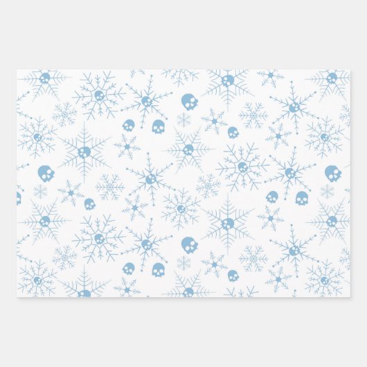 Enge schedel Creepmas Kerstmis Sneeuwvlokken Inpakpapier Vel (Voorkant 2)