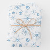 Enge schedel Creepmas Kerstmis Sneeuwvlokken Inpakpapier Vel (In situ)