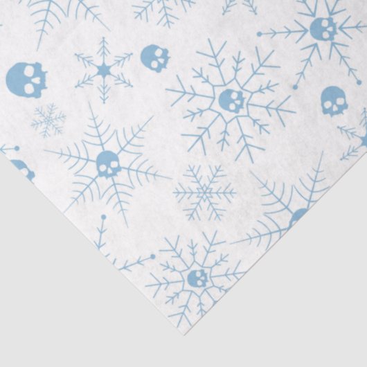 Enge schedel Creepmas Kerstmis Sneeuwvlokken Tissuepapier (Detail)