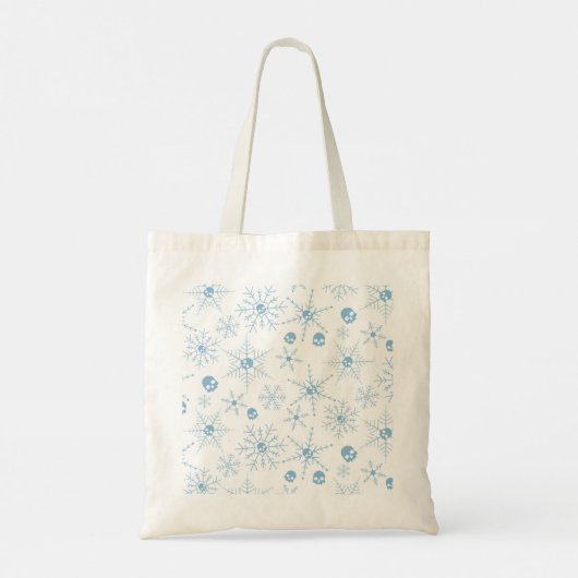 Enge schedel Creepmas Kerstmis Sneeuwvlokken Tote Bag (Achterkant)