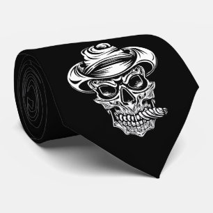Enge schedel dodelijke Vibes Halloween Stropdas