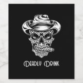 Enge schedel dodelijke Vibes Halloween Wijn Etiket (Enkel label)