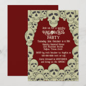  enge schedel Halloween Party Invitation Kaart (Voorkant / Achterkant)