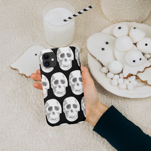 Enge Schedel Halloween Zwart & Wit Case-Mate iPhone Case