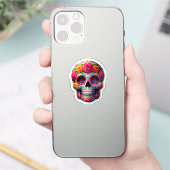 ENGE SCHEDEL MET LEVENDE BLOEMEN STICKER (Telefoon)