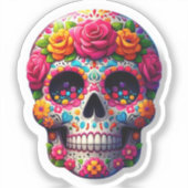 ENGE SCHEDEL MET LEVENDE BLOEMEN STICKER (Voorkant)