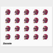 ENGE SCHEDEL MET LEVENDE BLOEMEN VIERKANTE STICKER (Vel)