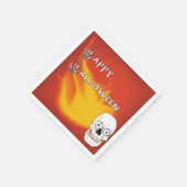 Enge schedel met rode en gele Ablaze achtergrond Servetten (Hoek)
