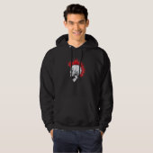 Enge schedel met rood Mohawk kapsel Hoodie (Voorkant volledig)