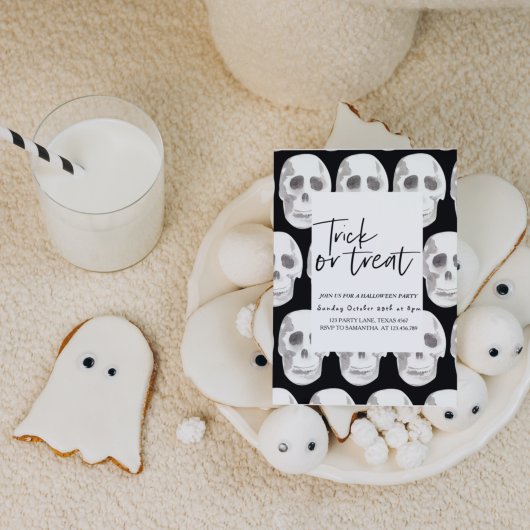 Enge Schedel Trick of Treat | Halloweenfeest |  Kaart