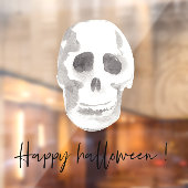 Enge schedel zwart en wit | Gelukkig Halloween  Raamsticker (Vel 2)