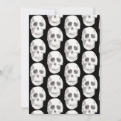 Enge Schedel Zwart & Wit Patroon|Prettig Halloween Feestdagenkaart (Voorkant)