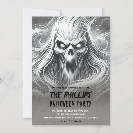 Enge schreeuwende Poltergeist Ghost Halloween Part Kaart (Voorkant)