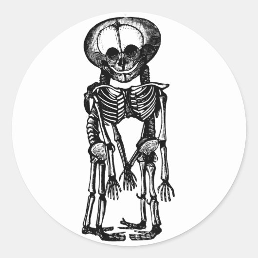 enge siamese tweeling skelet kinder anatomie kunst ronde sticker (Voorkant)