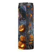 Enge Skelet Hand Holding Pompoen Thermosbeker (Achterkant)