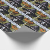 Enge Skelet Heks voor een griezelig Halloween Fees Cadeaupapier (Hoek)