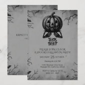 Enge Skelet Pompoen Snoep of een Beetje Griezige F Kaart (Voorkant / Achterkant)