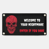 Enge skelet schedel Halloween banner (Horizontaal)