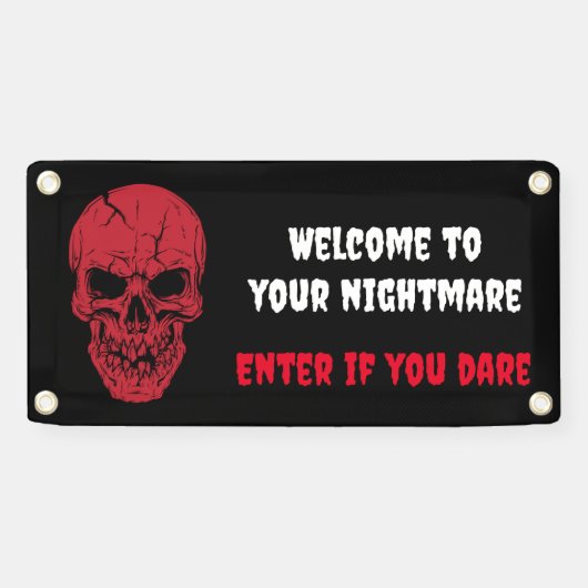 Enge skelet schedel Halloween banner (Horizontaal)