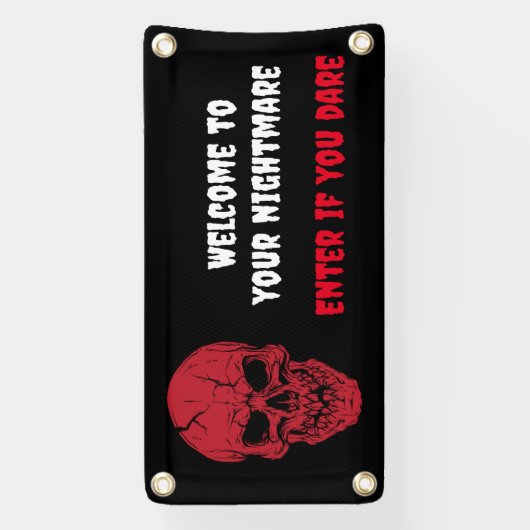 Enge skelet schedel Halloween banner (Verticaal)