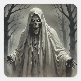 Enge Skeletman Vierkante Sticker