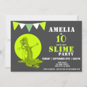 Enge slijm monster groene slijm verjaardagsfeestje kaart (Voorkant)