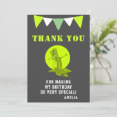 Enge slijm monster verjaardag bedankkaart (Staand voorkant)